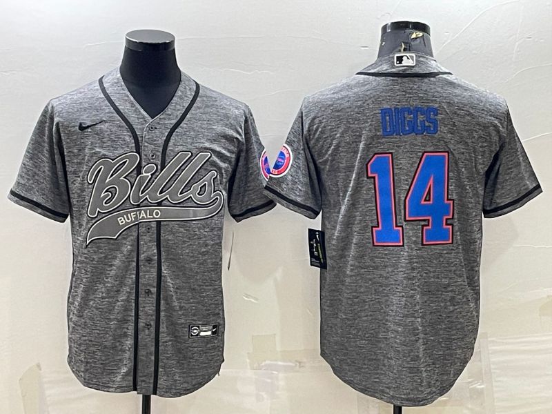 Men Buffalo Bills #14 Diggs Grey hemp ash 2022 Nike Co branded NFL Jersey->new england patriots->NFL Jersey